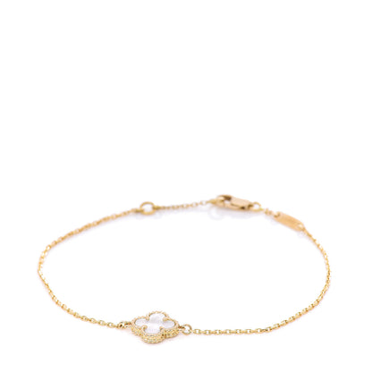 Van Cleef & Arpels 18K Yellow Gold Mother of Pearl Sweet Alhambra Bracelet 1 of 7