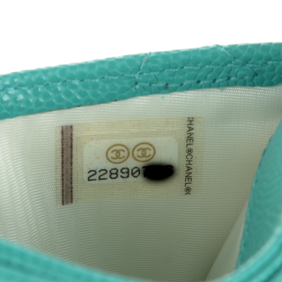 Chanel Caviar Quilted Card Holder Turquoise 8 of 8