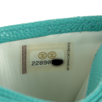 Chanel Caviar Quilted Card Holder Turquoise 8 of 8