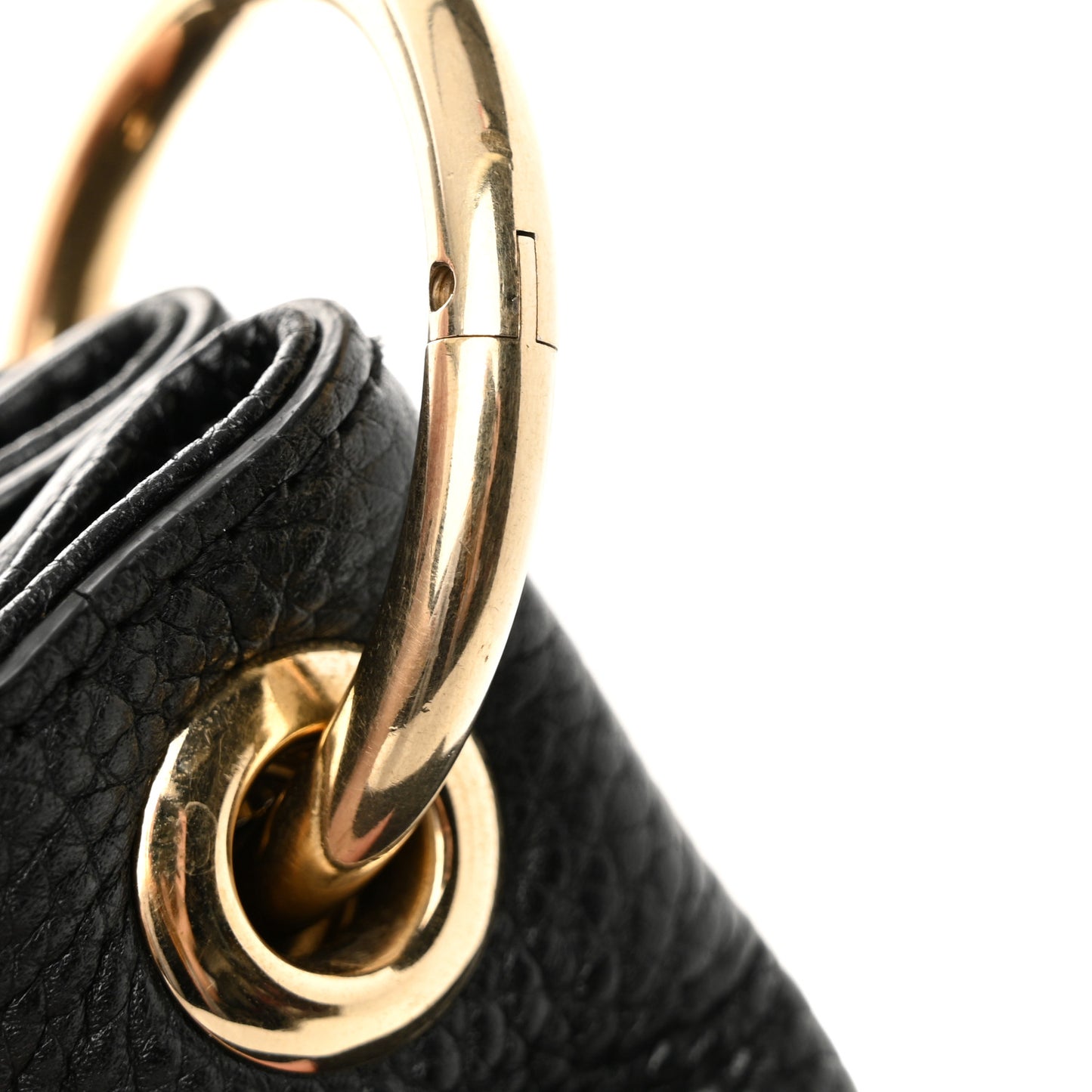 Pebbled Calfskin Large Soho Hobo Black
