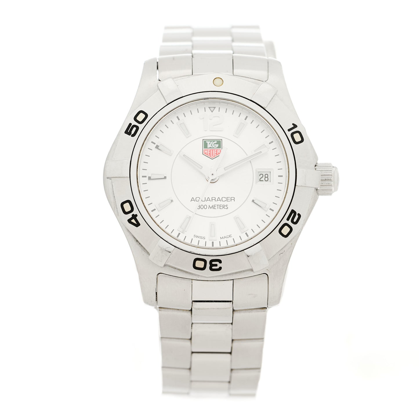 Stainless Steel 27mm Aquaracer 300M Quartz Watch Silver WAF1412