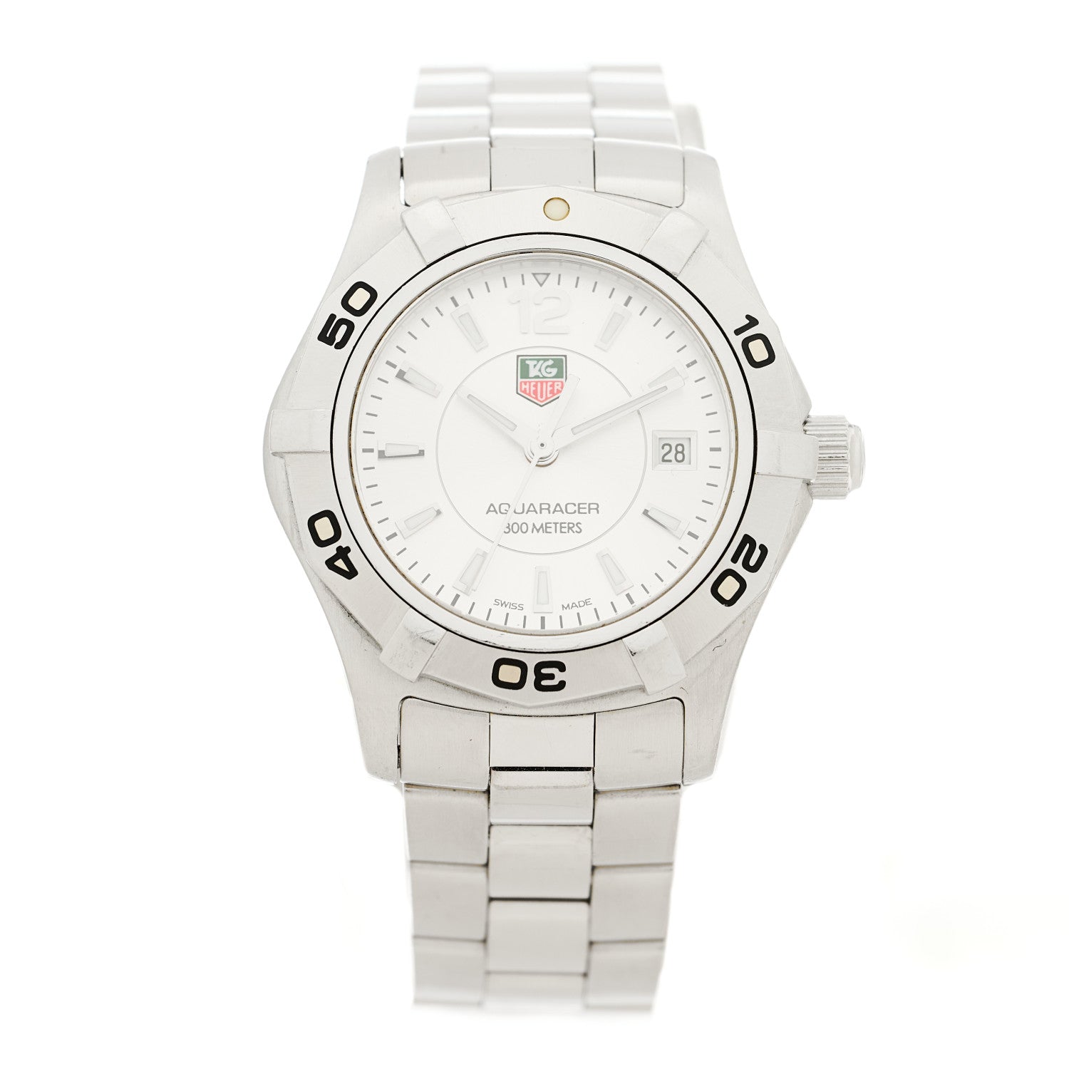 Tag Heuer Stainless Steel 27mm Aquaracer 300M Quartz Watch Silver WAF1412 1 of 4