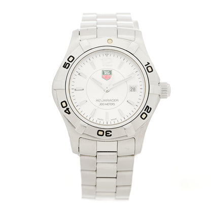 Tag Heuer Stainless Steel 27mm Aquaracer 300M Quartz Watch Silver WAF1412 1 of 4