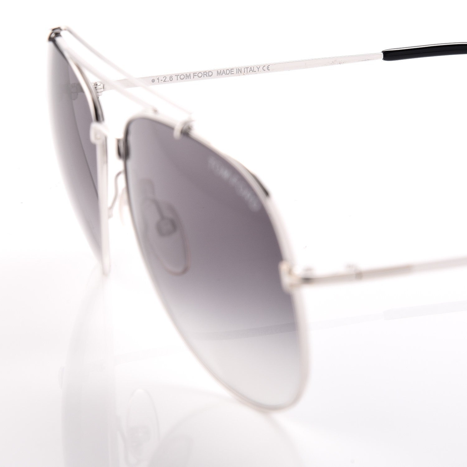 Tom Ford Indiana Aviator Sunglasses TF497 Silver 7 of 9