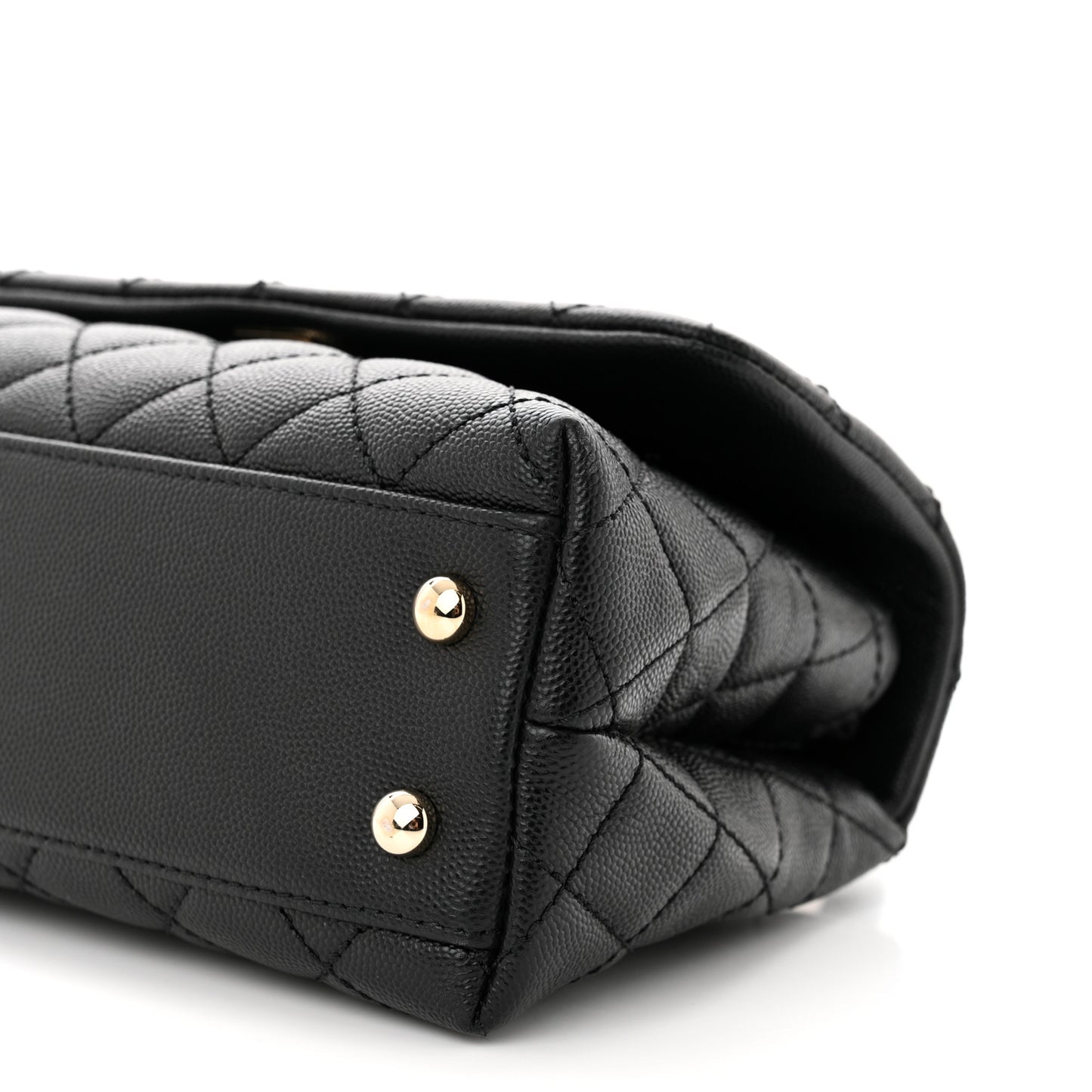Caviar Quilted Mini Coco Handle Flap Black