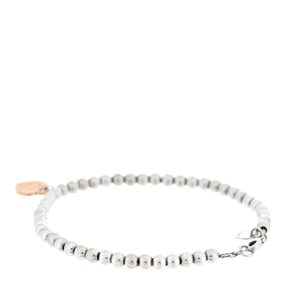 Tiffany Sterling Silver 18K Rose Gold Return to Tiffany Heart Bead Bracelet 2 of 3