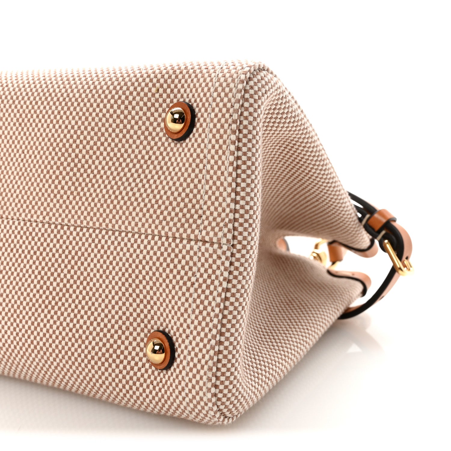 Valentino Garavani Jacquard Canvas Small Vlogo Antibes Shopping Bag Camel Natural 9 of 9
