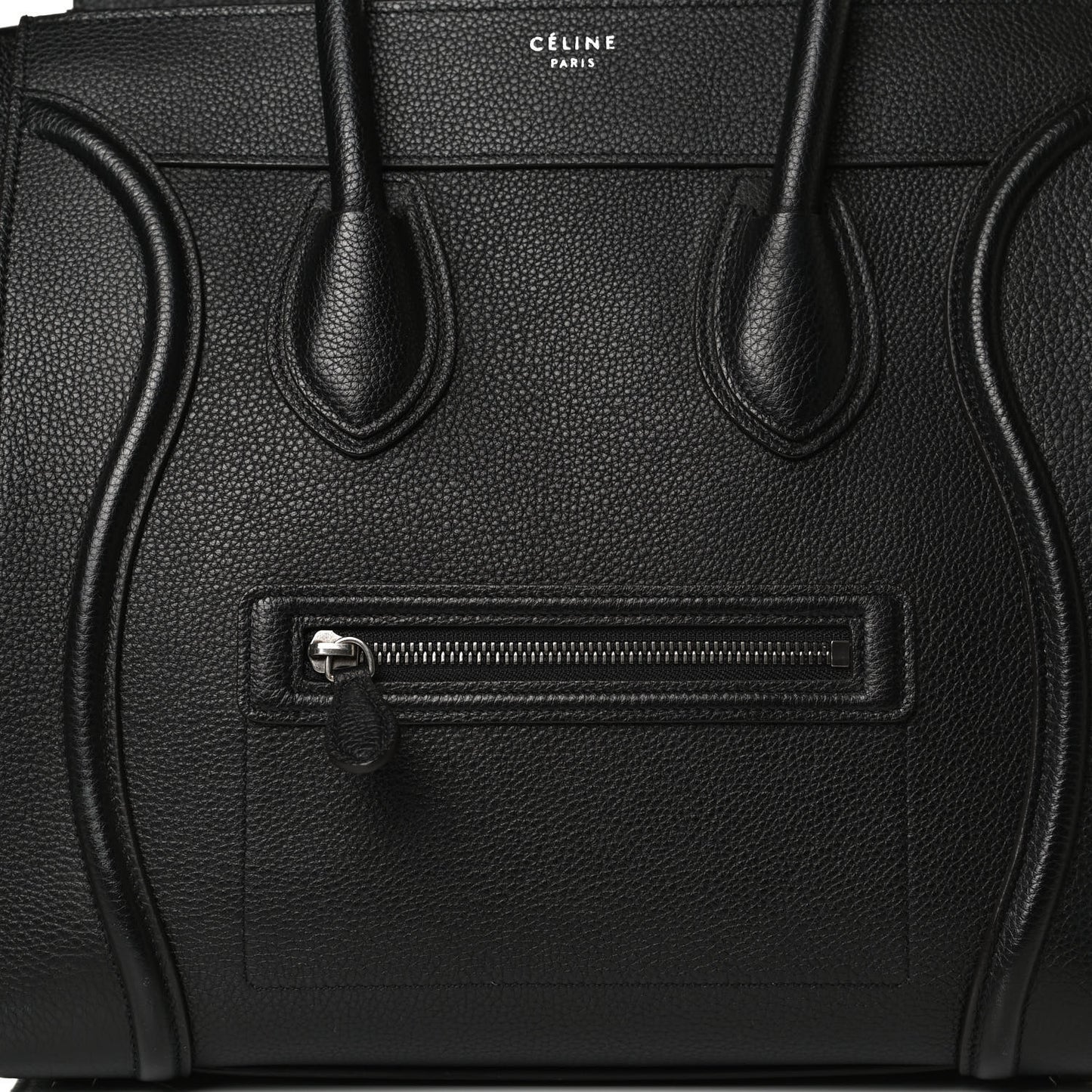Drummed Calfskin Mini Luggage Black