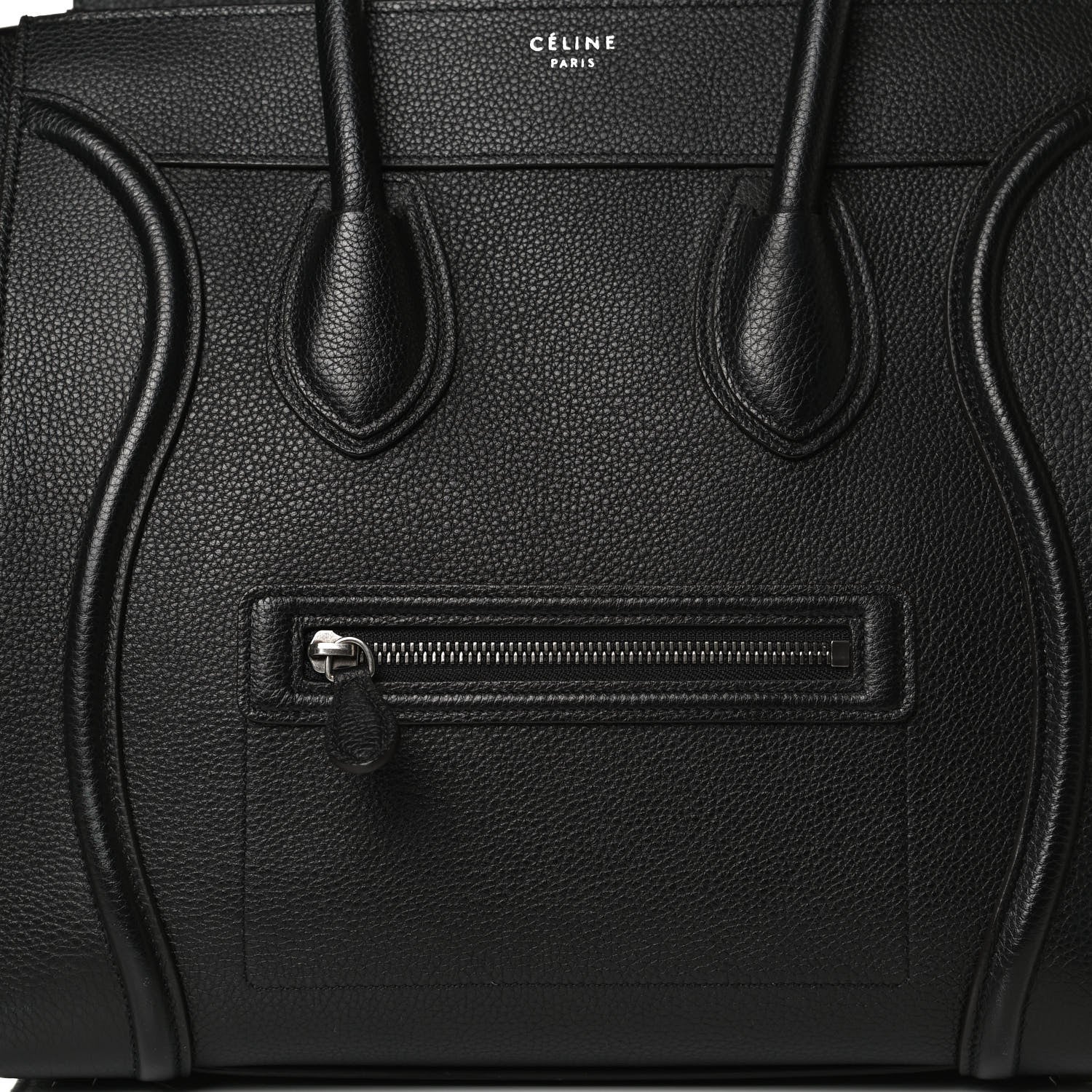 Celine Drummed Calfskin Mini Luggage Black 14 of 14