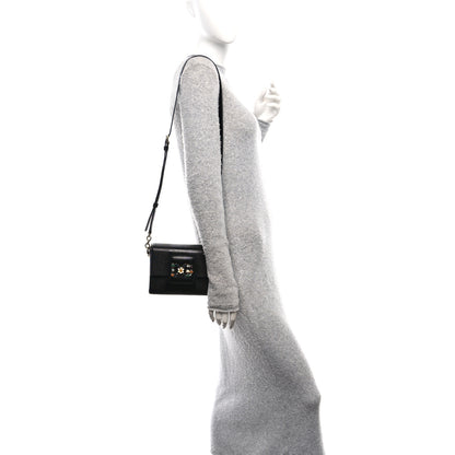 Dolce & Gabbana Lizard Embossed Crystal Embellished DG Millennials Mini Crossbody Bag Black 2 of 10