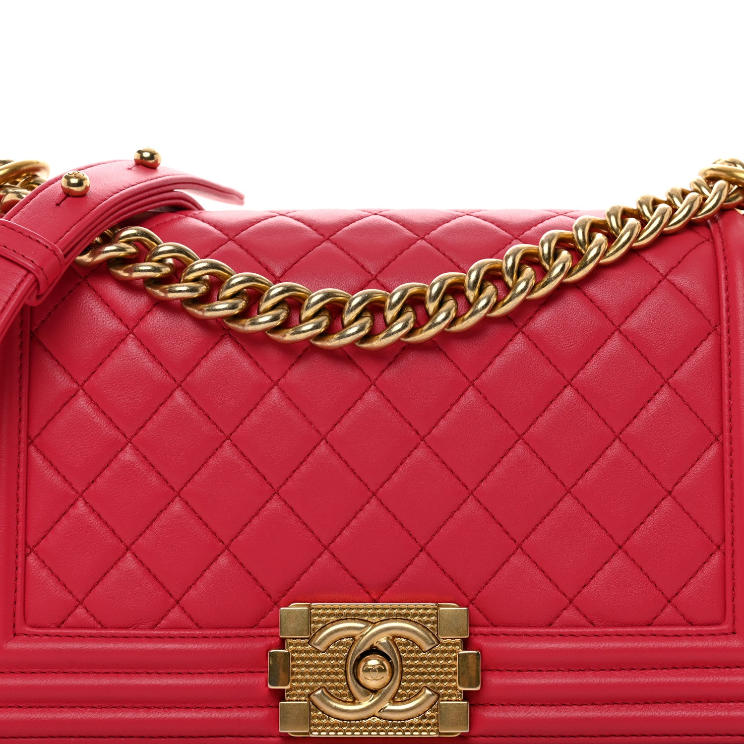 Chanel Lambskin Quilted Medium Boy Flap Fuchsia 5 of 10