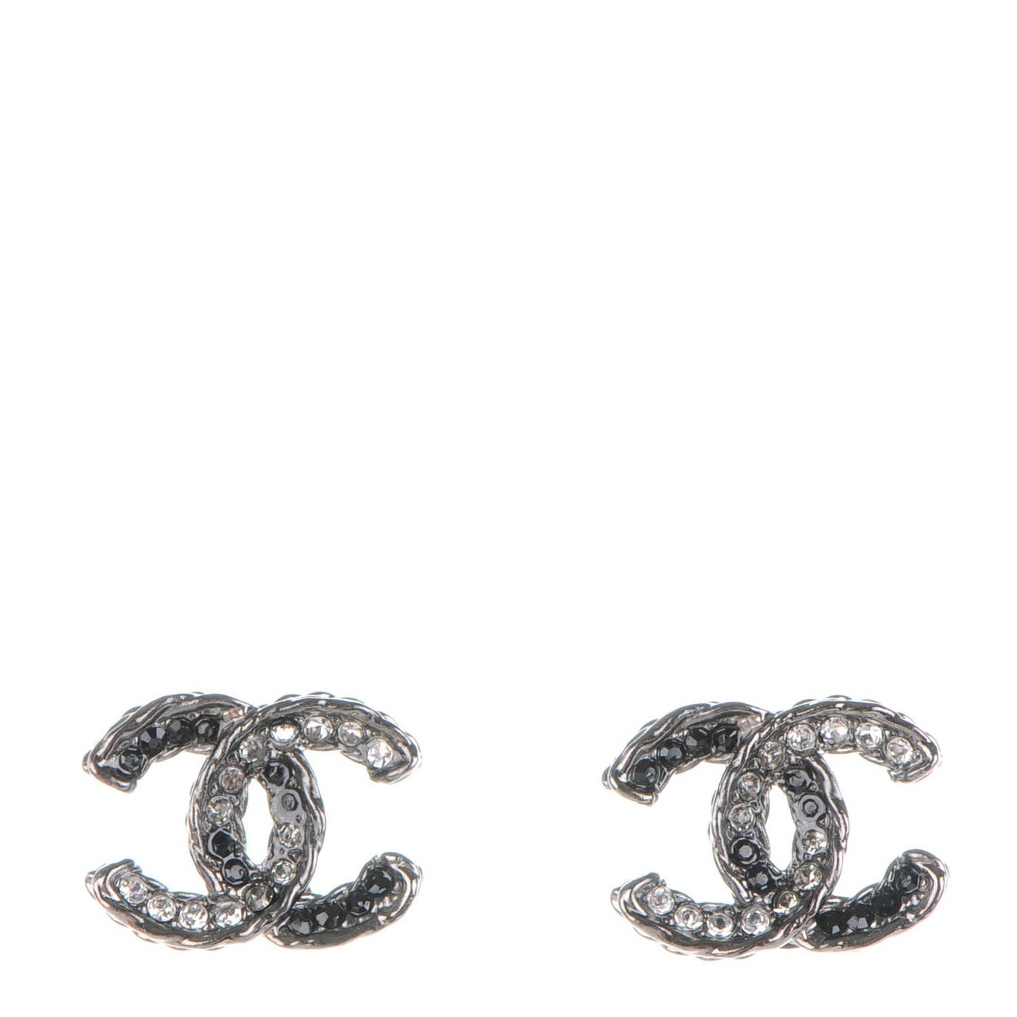 Crystal CC Earrings Ruthenium Dark Grey
