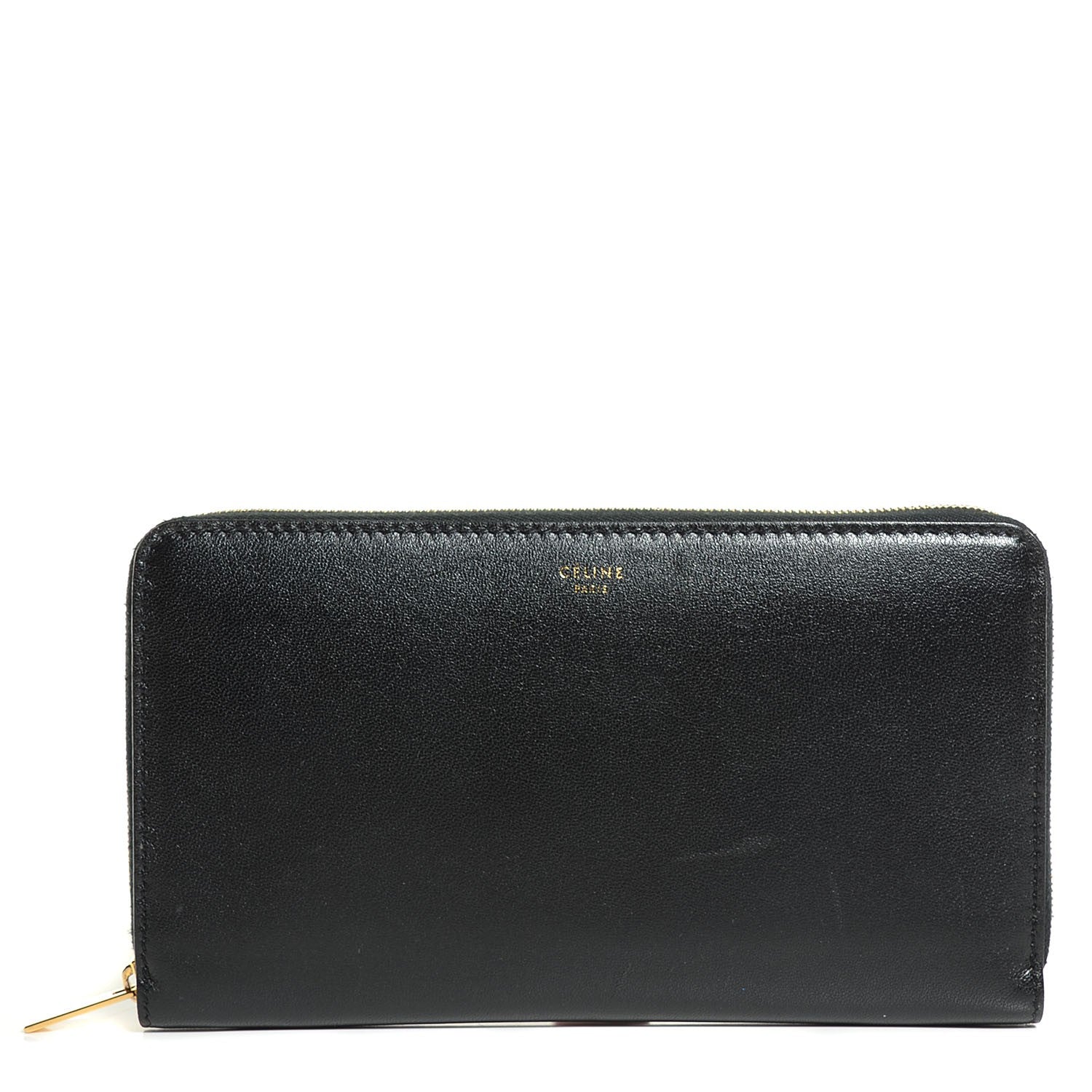 Celine Lambskin Large Zip Around Multifunction Wallet Black 1 of 9
