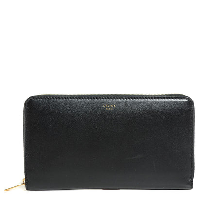 Celine Lambskin Large Zip Around Multifunction Wallet Black 1 of 9