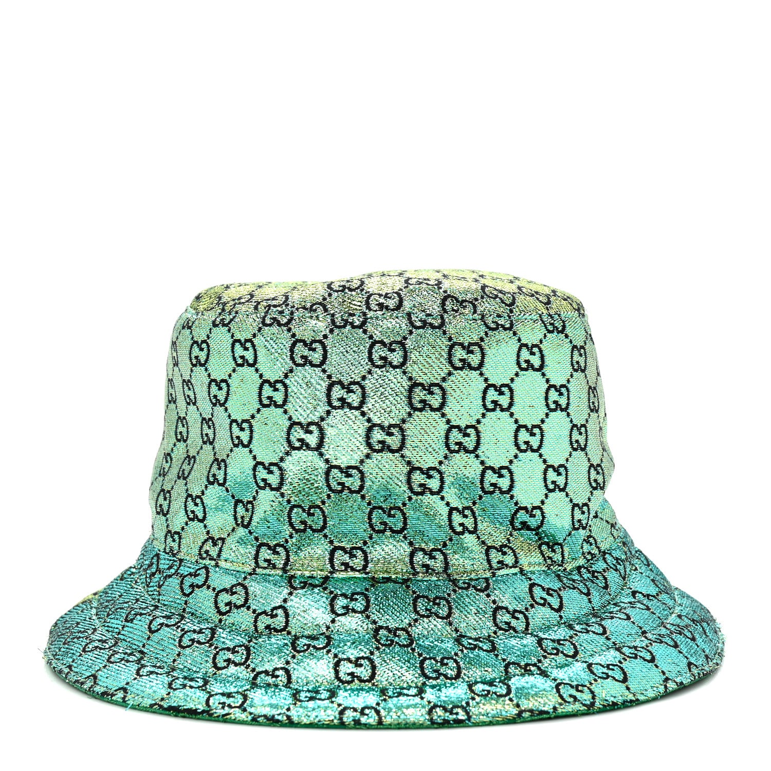 Gucci Canvas Lame GG Monogram Reversible Bucket Hat L Green 5 of 15