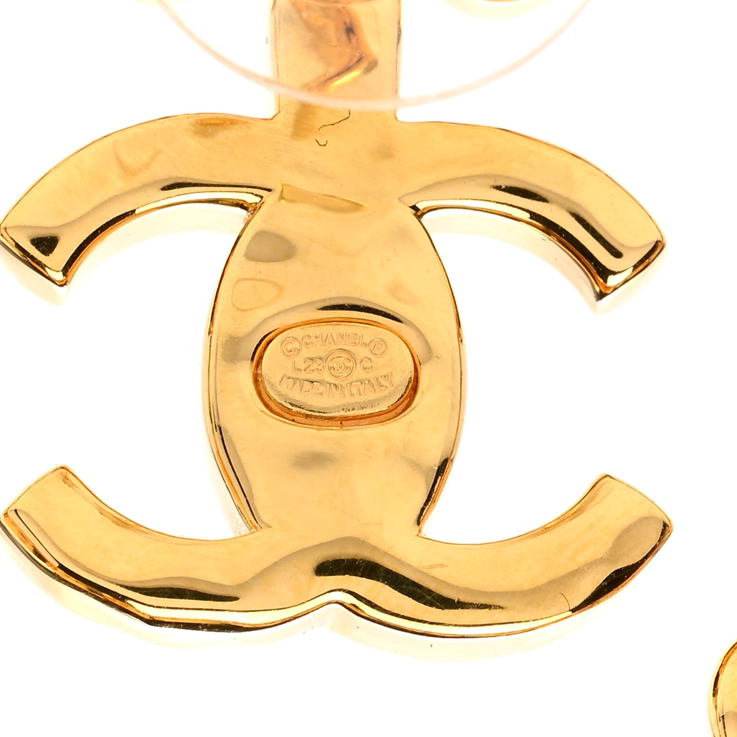 Crystal Heart CC Earrings Gold