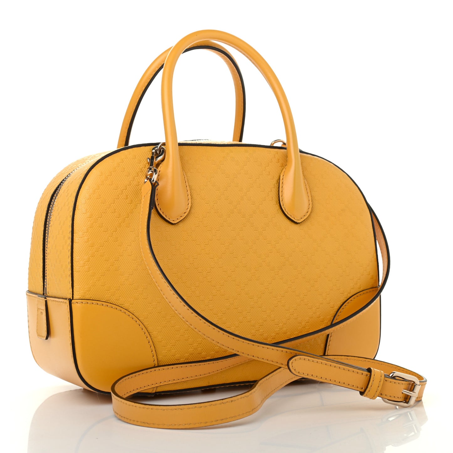 Calfskin Diamante Small Top Handle Bag Yellow