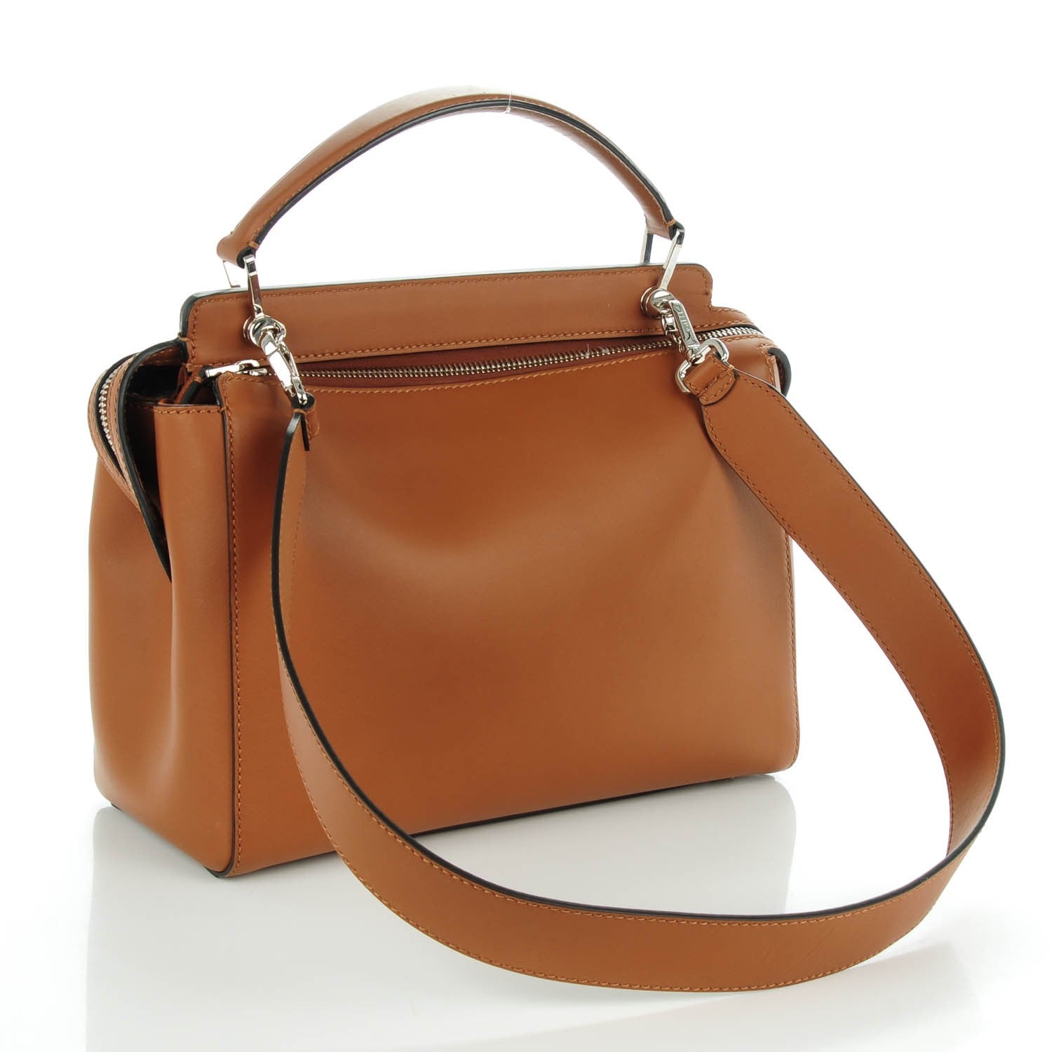 Fendi Vitello Baltico Dolce DotCom Satchel Corteccia Bubblegum 3 of 9