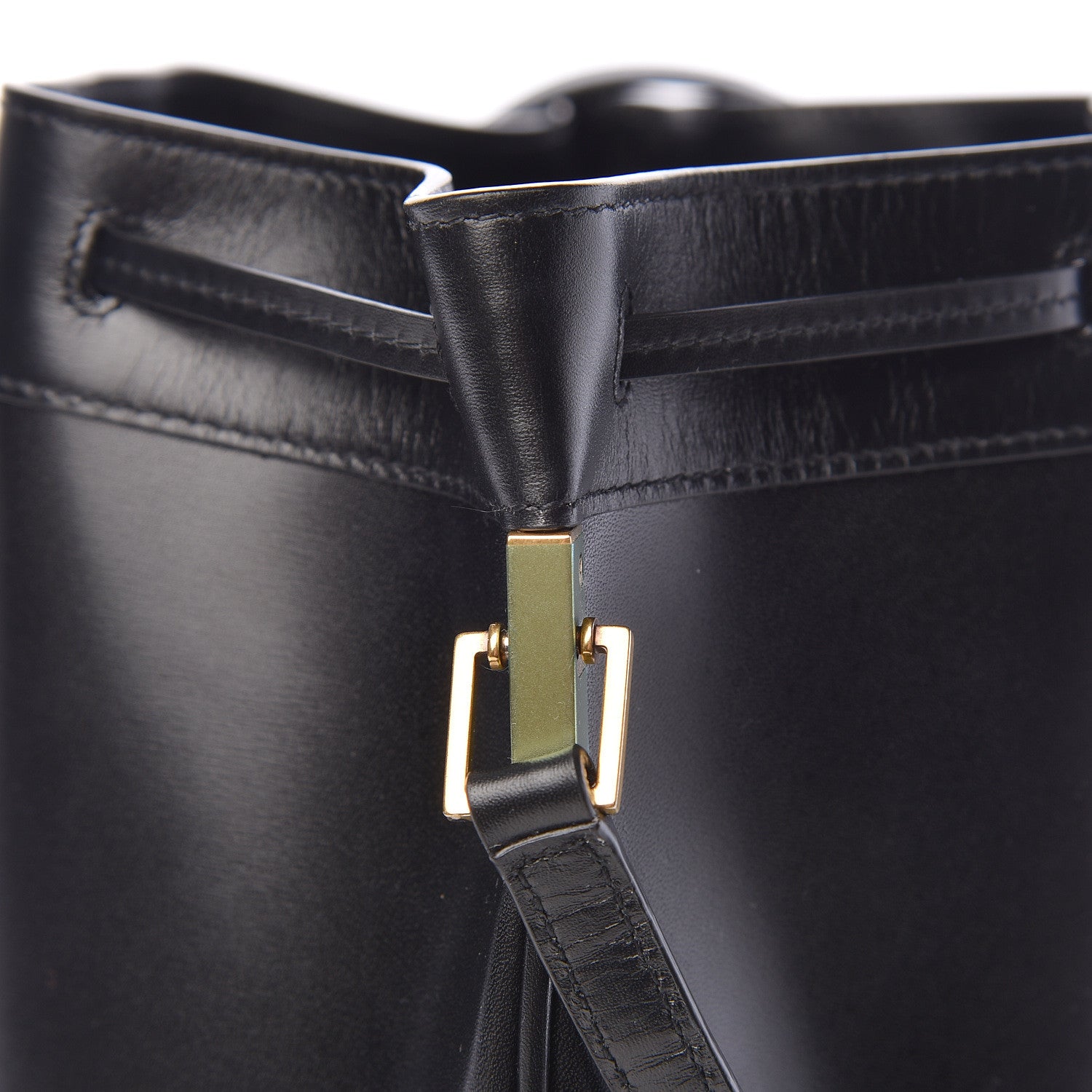 Saint Laurent Smooth Calfskin Medium Talitha Bucket Bag Black 9 of 11