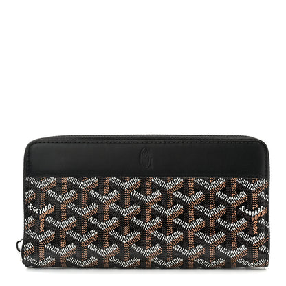 Goyard Goyardine Matignon Zip Around GM Wallet Black 1 of 7