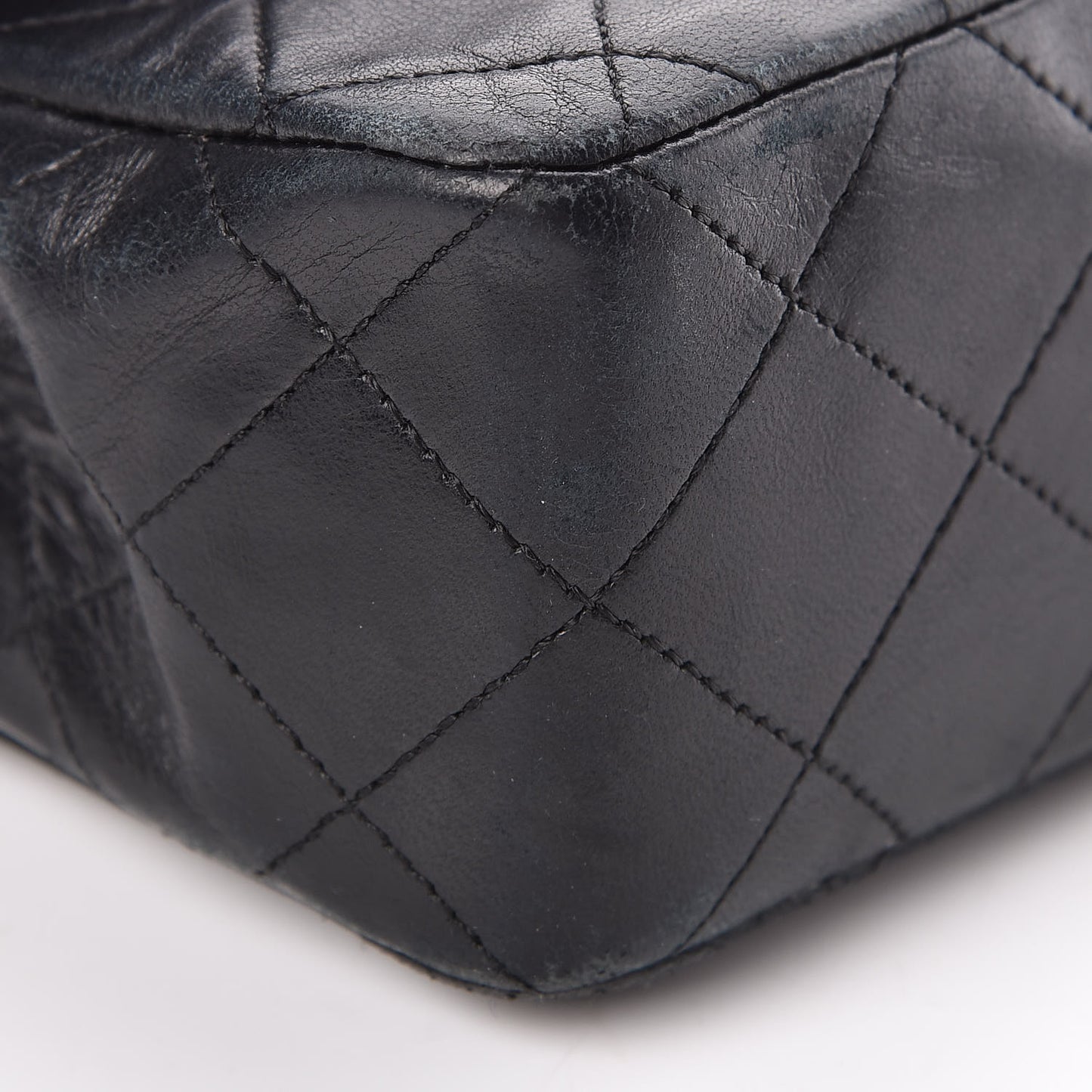 Lambskin Quilted Small Double Flap Black