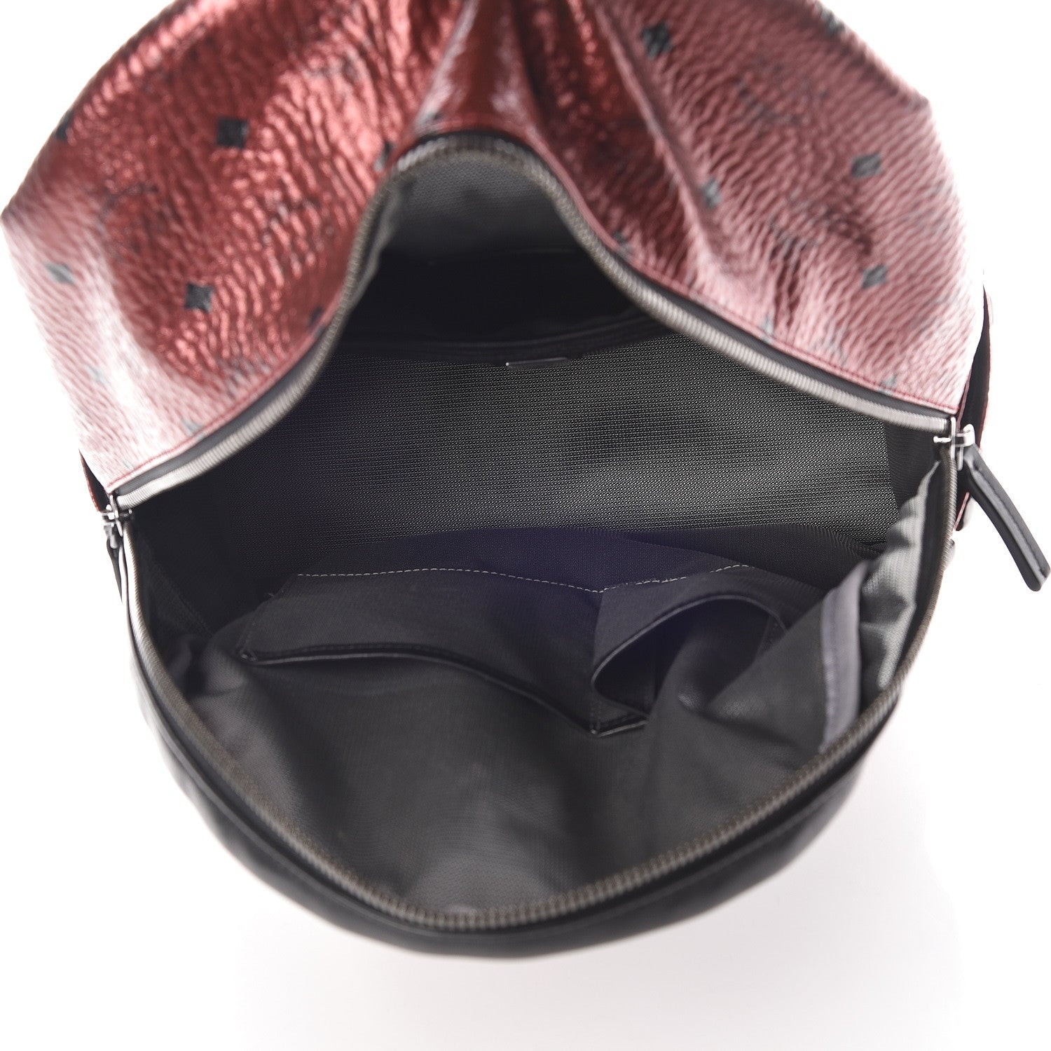 MCM Metallic Visetos Medium Side Stud Stark Backpack Scooter Red Black 7 of 11