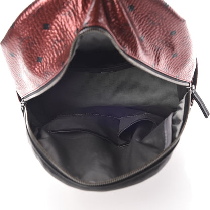 MCM Metallic Visetos Medium Side Stud Stark Backpack Scooter Red Black 7 of 11