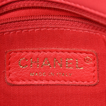 Chanel Grained Calfskin Small Chevron Chic Top Handle Flap Red 6 of 12