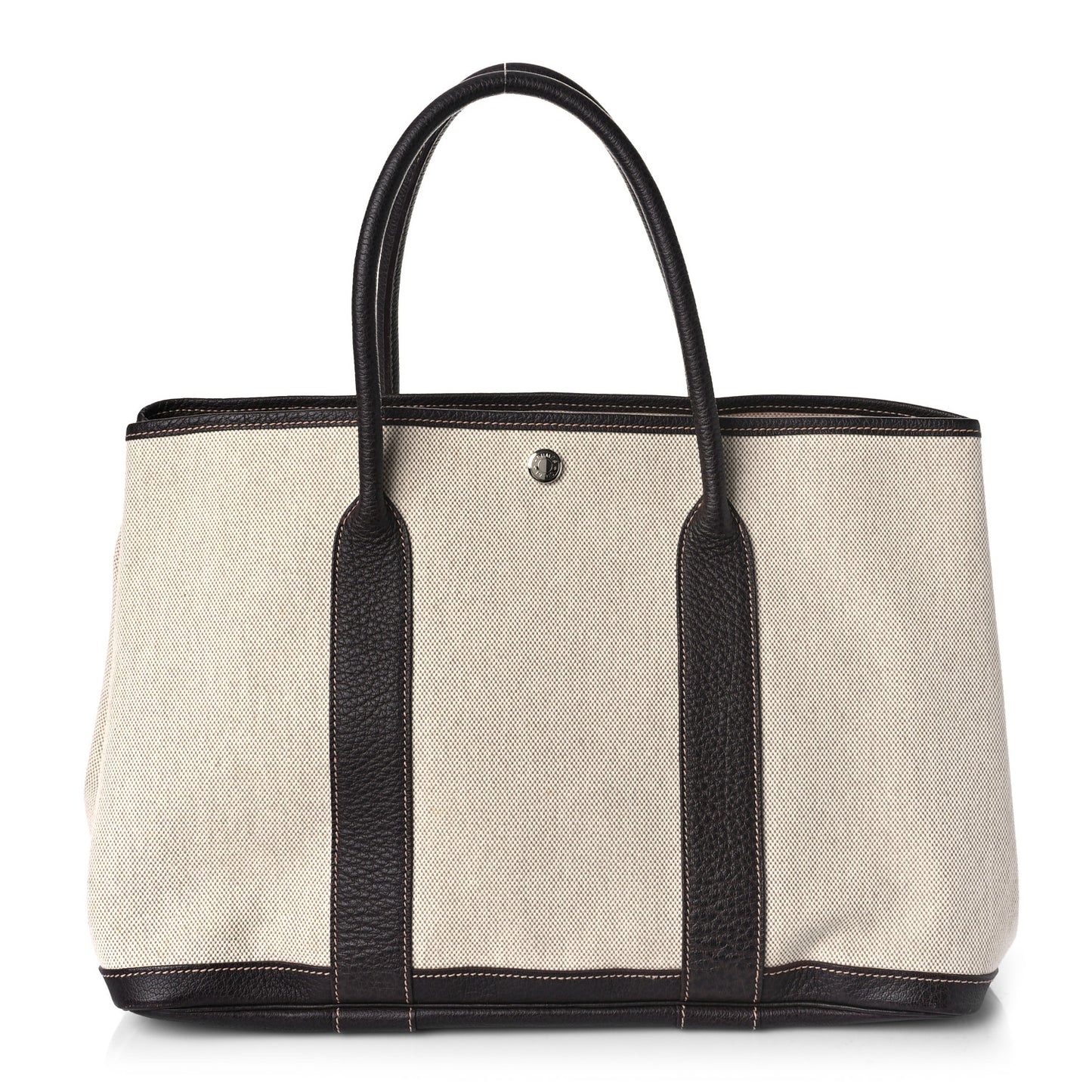 Buffle Sindhu Toile Garden Party 36 MM Tote Marron Fonce