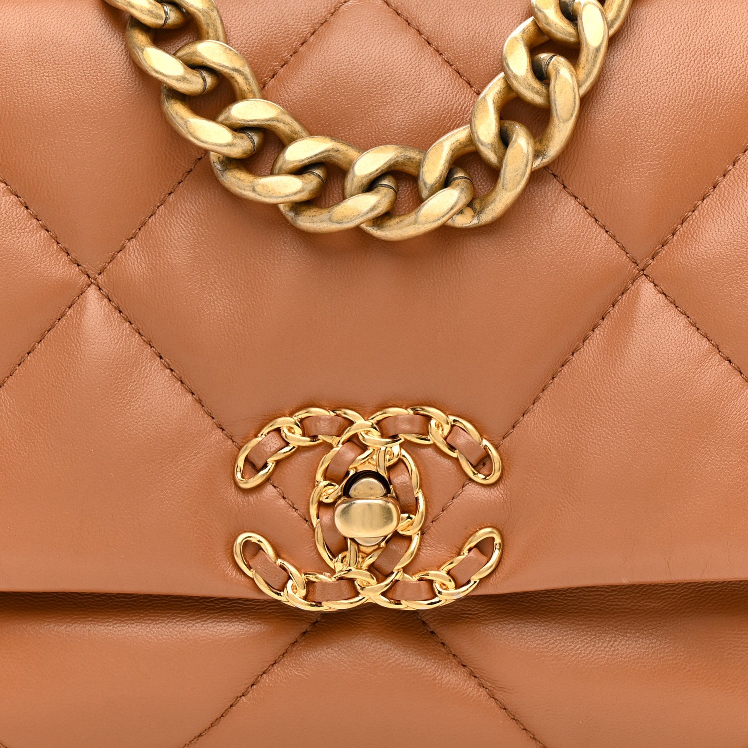 Chanel Lambskin Quilted Medium Chanel 19 Flap Brown 8 of 12