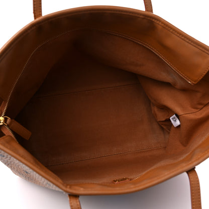 MCM Visetos Medium Rabbit Top Zip Shopper Tote Cognac 7 of 22