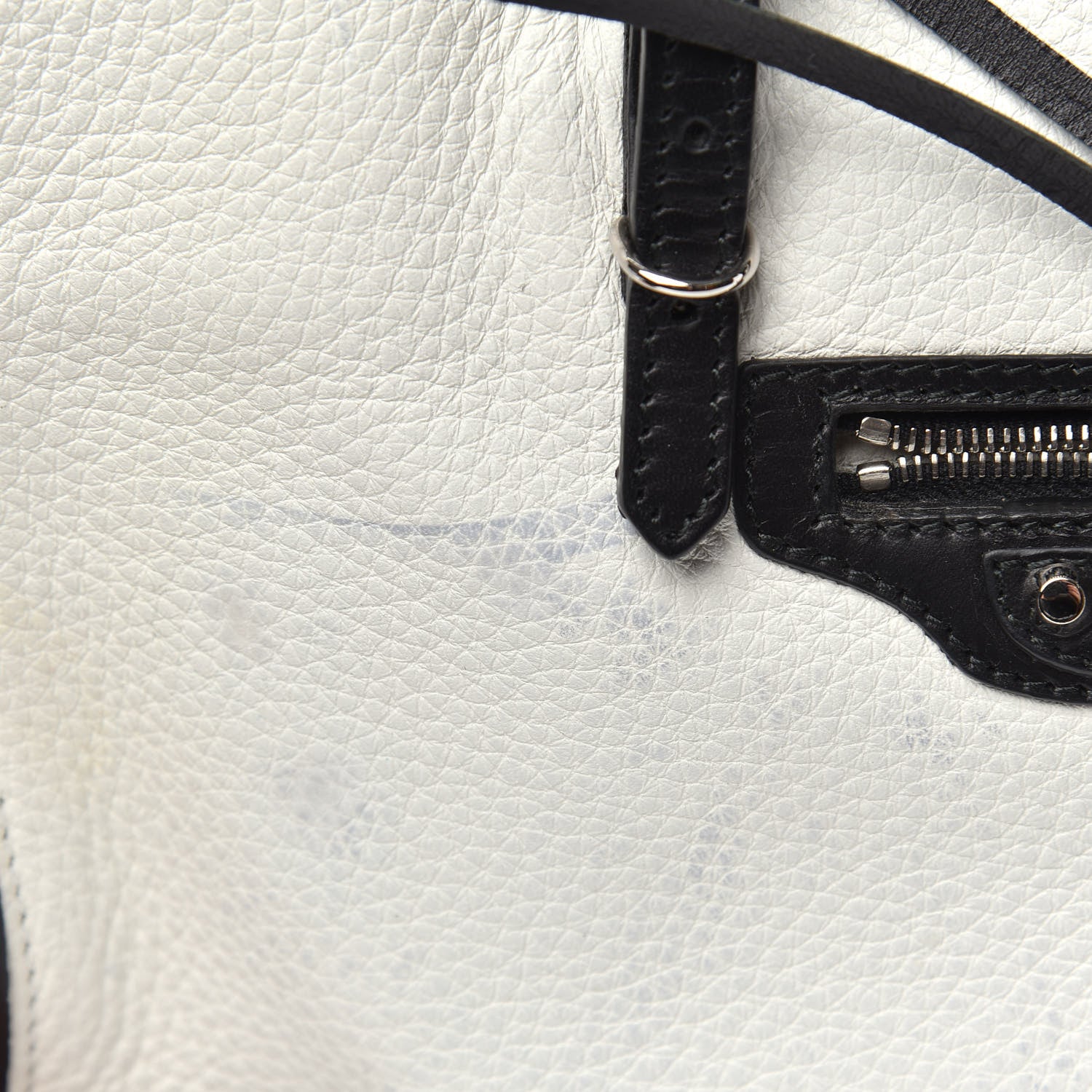 Balenciaga Veau Papier A6 Zip Around Tote White Black 16 of 17