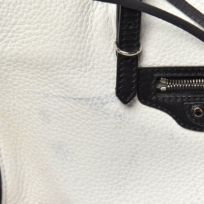 Balenciaga Veau Papier A6 Zip Around Tote White Black 16 of 17