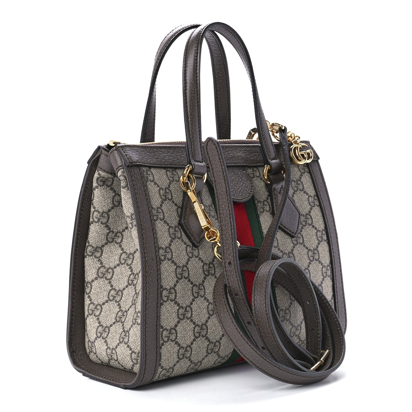GG Supreme Monogram Small Ophidia Tote Bag Brown