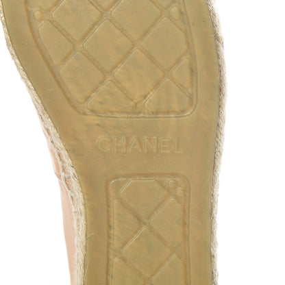 Chanel Lambskin CC Espadrilles 39 Beige Black 7 of 11