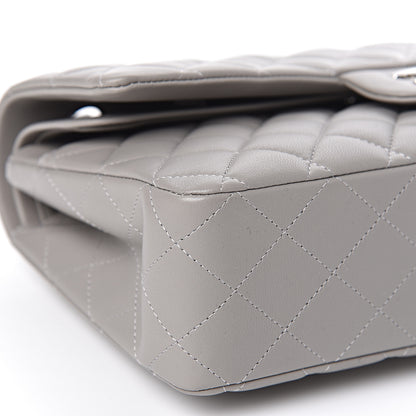 Chanel Lambskin Quilted Medium Double Flap Grey 8 of 10