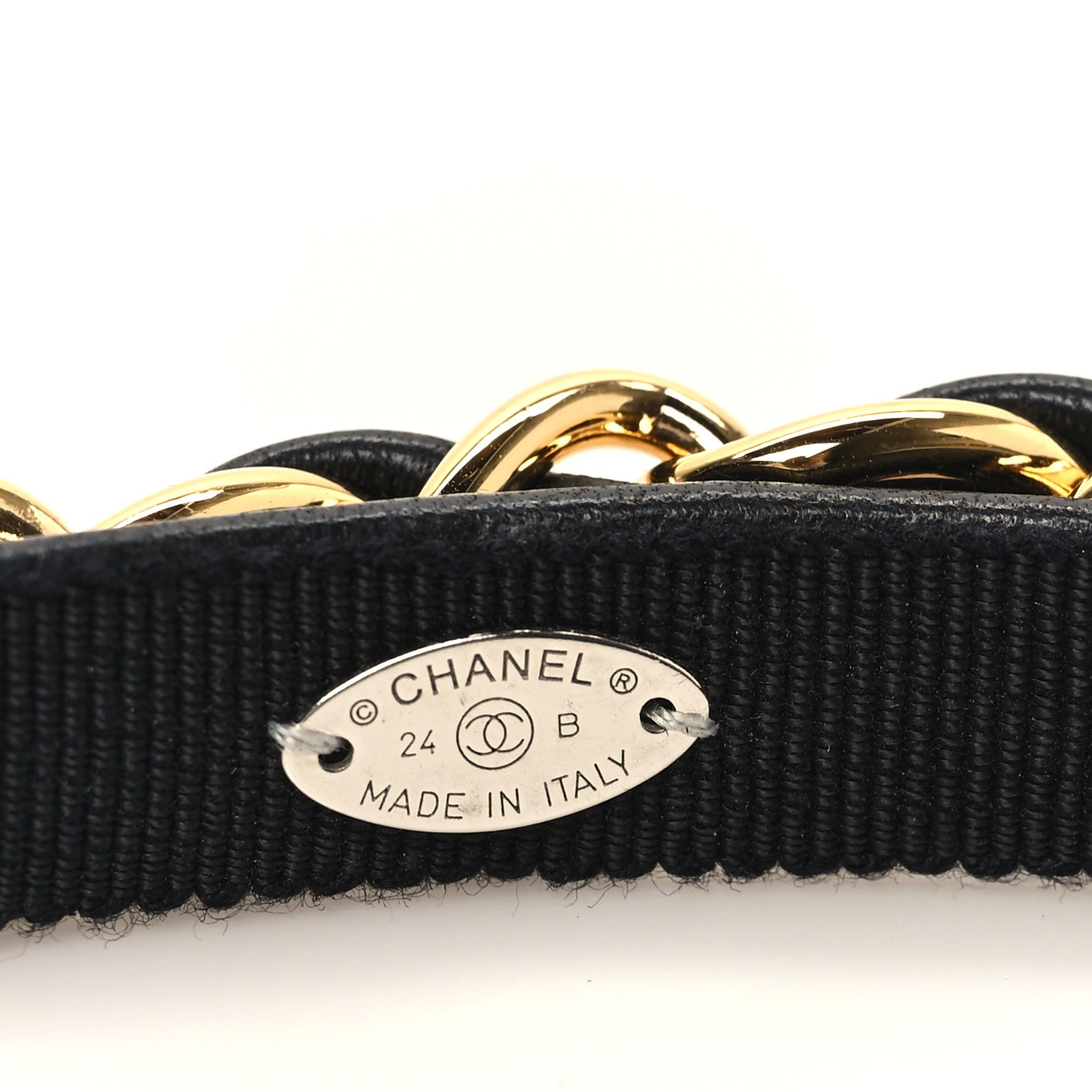 Chanel Metal Lambskin CC Chain Headband Gold Black 4 of 5
