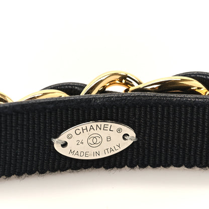 Chanel Metal Lambskin CC Chain Headband Gold Black 4 of 5