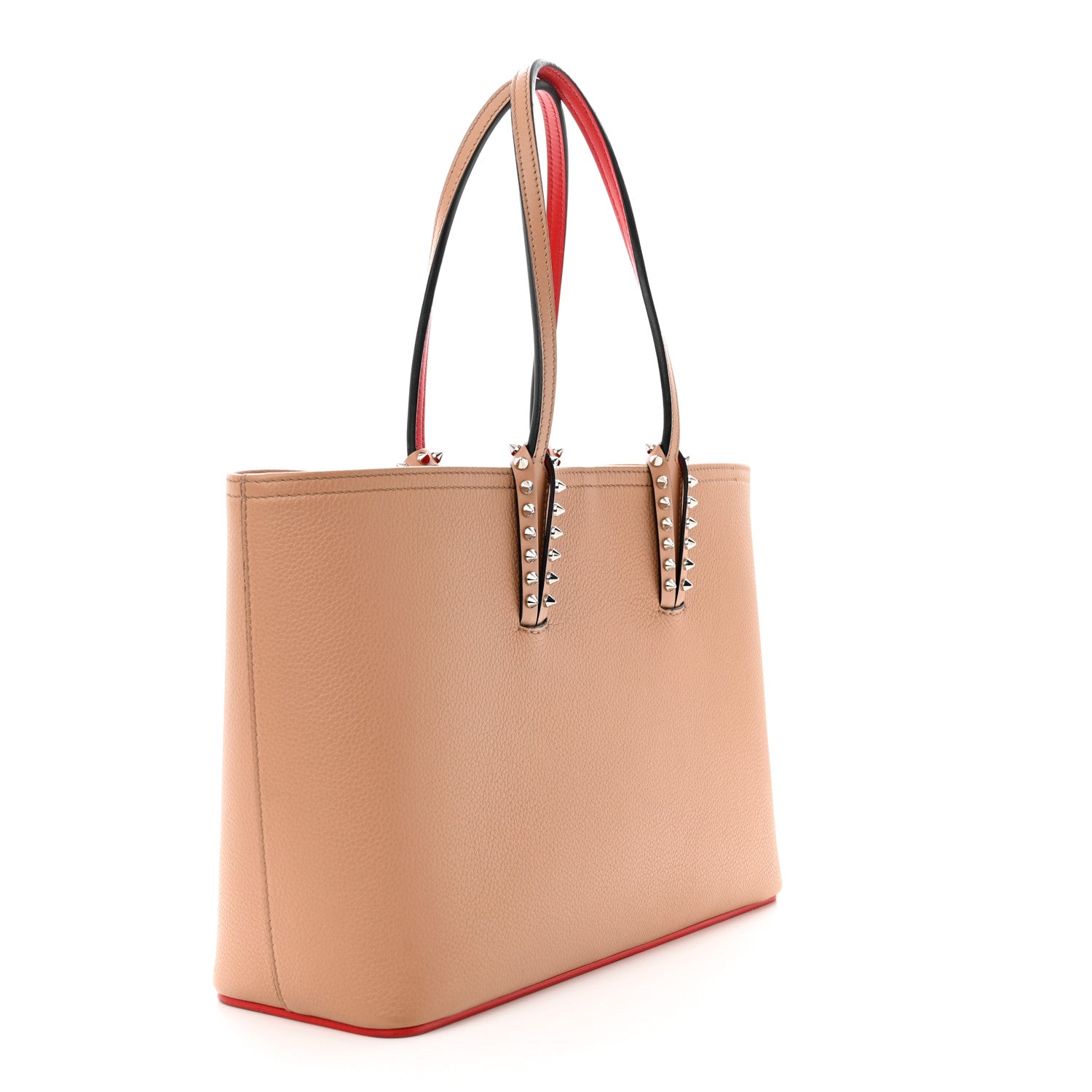 Christian Louboutin Calfskin Empire Spikes Small East West Cabata Tote Nude 2 of 15