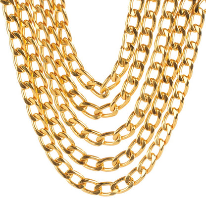 Chanel Multi Strand Chain Choker Necklace Gold 1 of 5