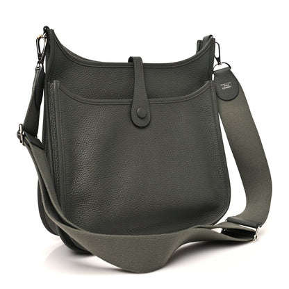 Hermes Taurillon Clemence Evelyne III PM Vert De Gris 3 of 10