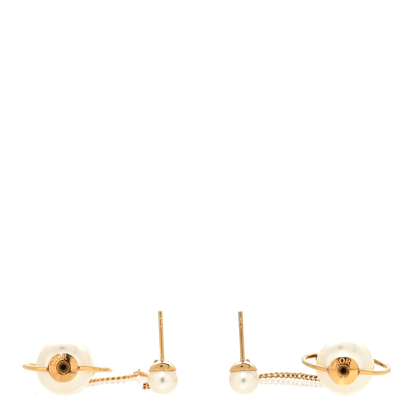 Pearl Tribales Dangle Chain Earrings Gold