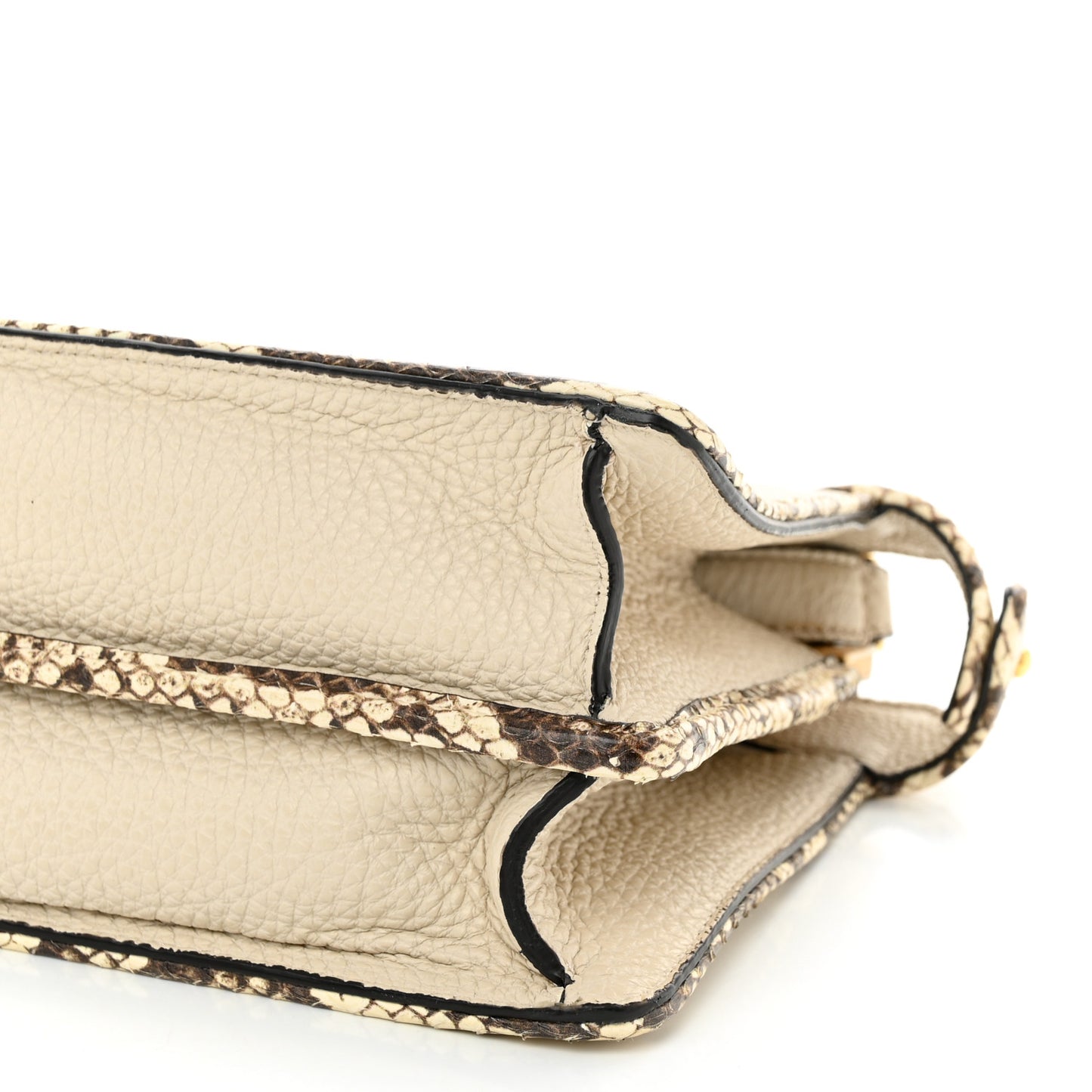 Cuoio Romano Elaphe Chamois Python Print Small Peekaboo I SEE U Satchel Camelia