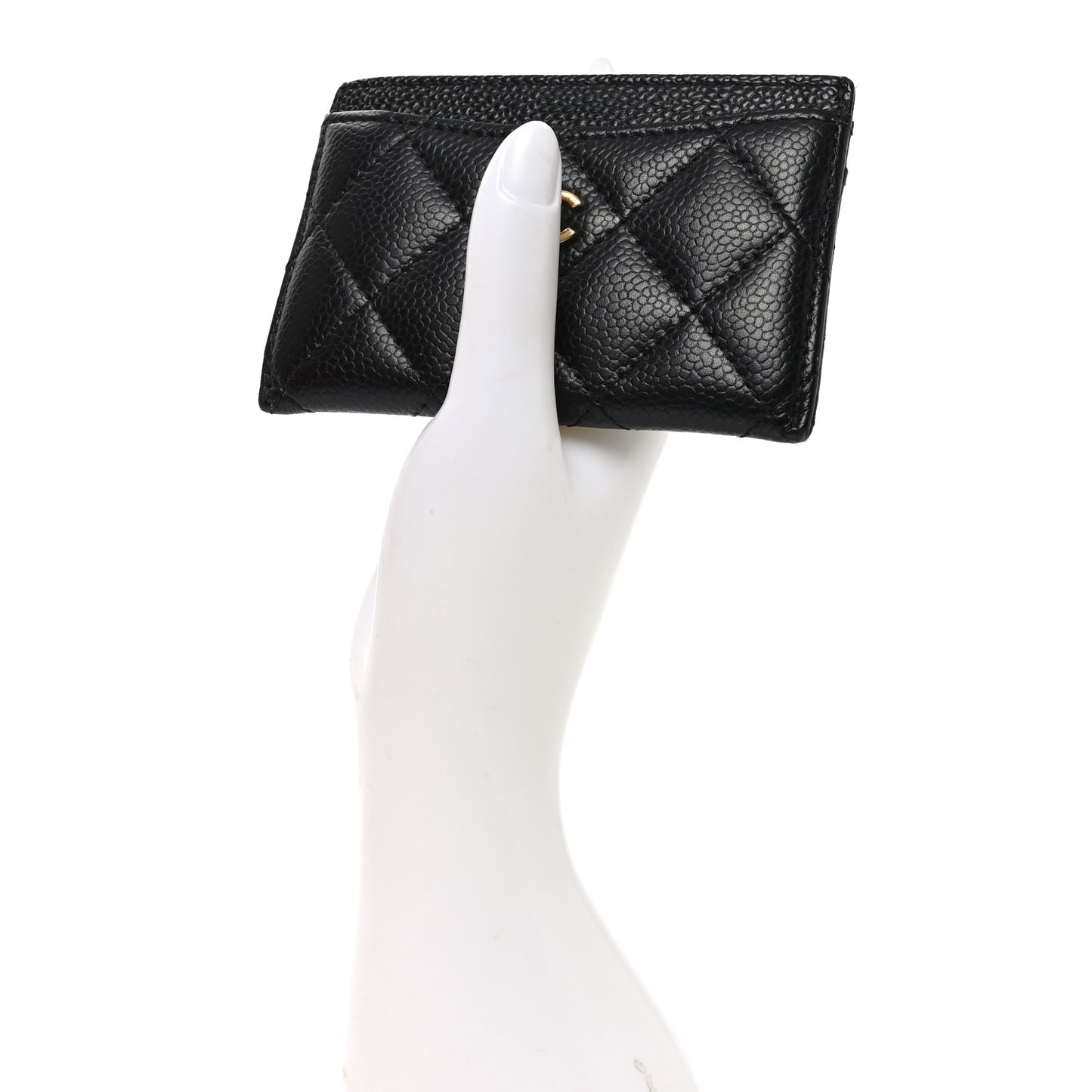 Caviar Quilted Card Holder Black
