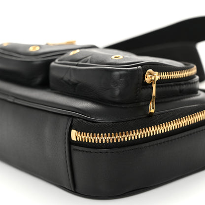 Louis Vuitton Calfskin Monogram Embossed Utility Crossbody Black 9 of 10