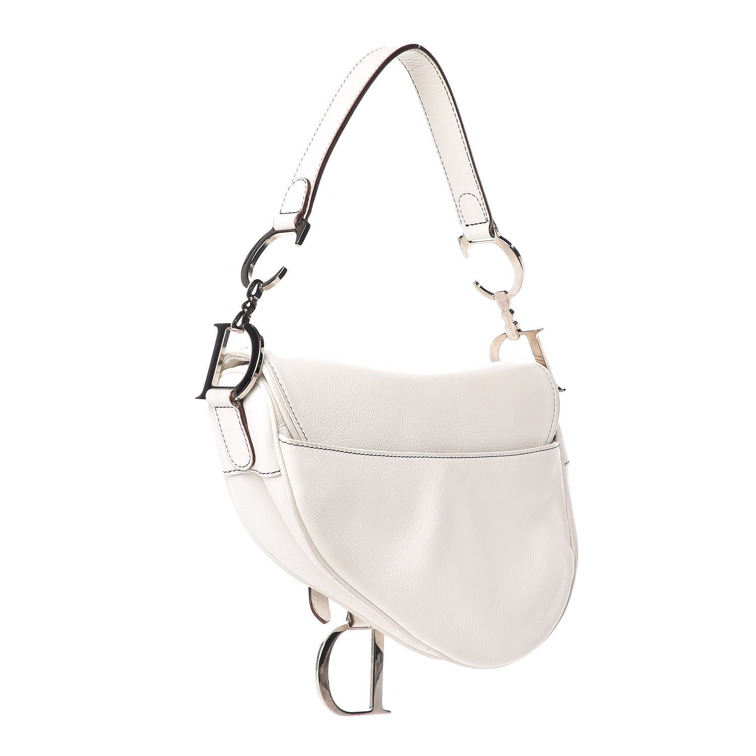 Christian Dior Calfskin Saddle Bag White 3 of 18