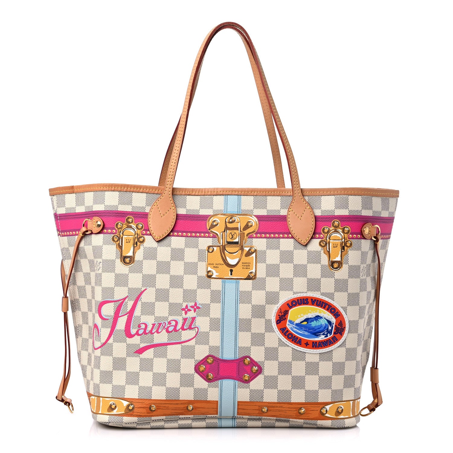 Louis Vuitton Damier Azur Summer Trunks Hawaii Neo Neverfull MM 1 of 12