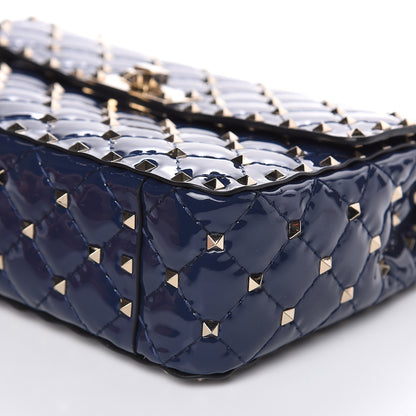 Valentino Garavani Patent Medium Rockstud Spike Shoulder Bag Pure Blue 8 of 10