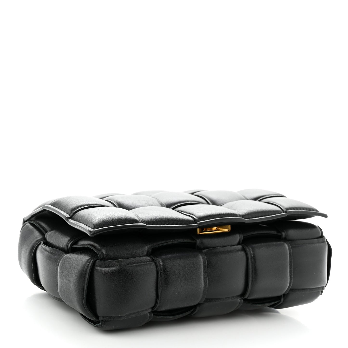 Nappa Maxi Intreccio Padded Cassette Crossbody Bag Black