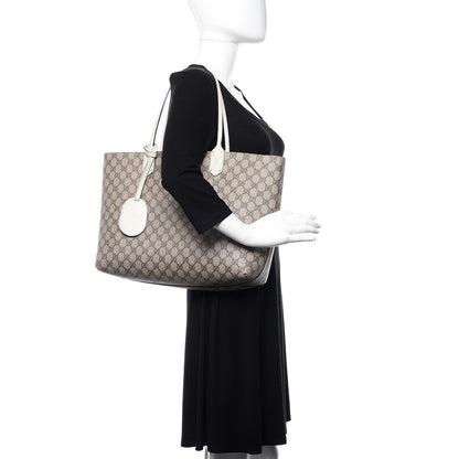 Gucci GG Supreme Monogram Medium Reversible Tote Beige White 2 of 16